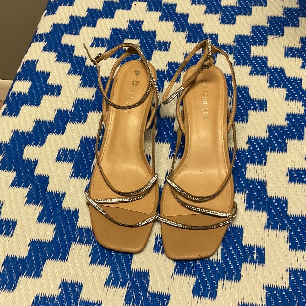 Madden Girl Tan and Silver Strappy Sandals